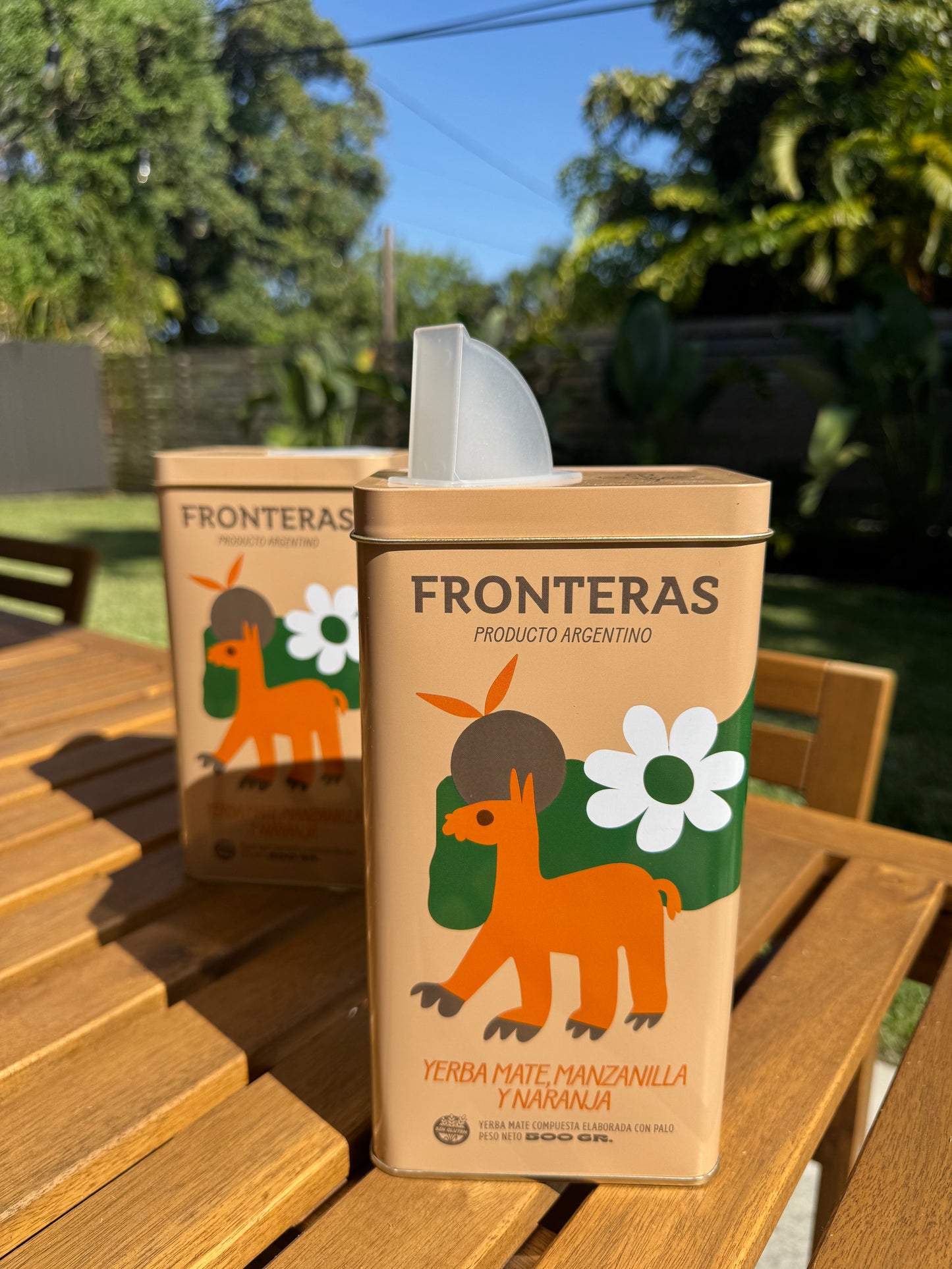 Fronteras Yerba Mate Can - Chamomile and Orange - Argentine Misionera Yerba Mate 500g