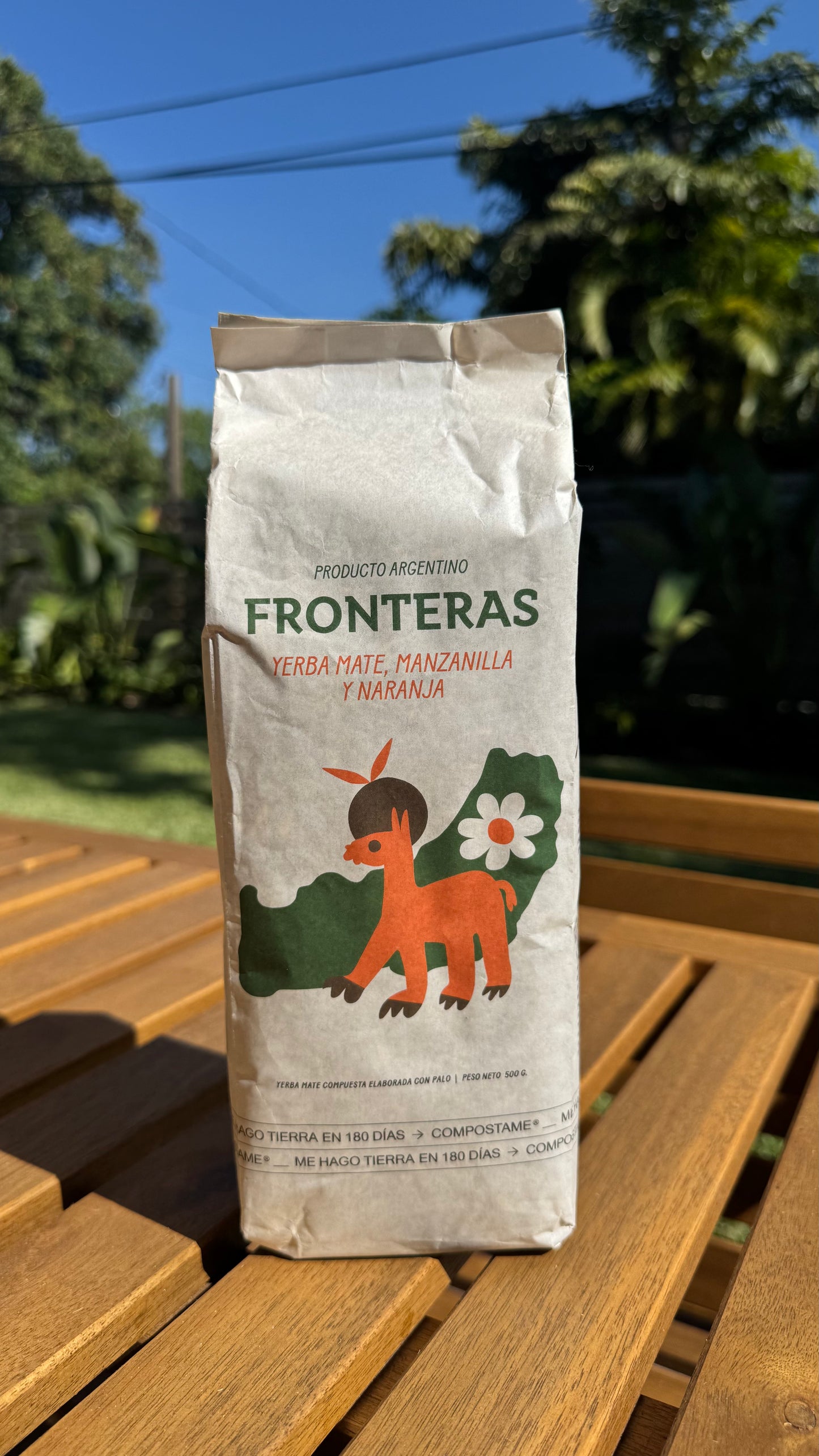 Fronteras Yerba Mate - Chamomile and Orange - Argentine Misionera Yerba Mate 500g