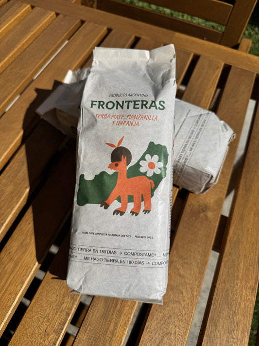 Fronteras Yerba Mate - Chamomile and Orange - Argentine Misionera Yerba Mate 500g